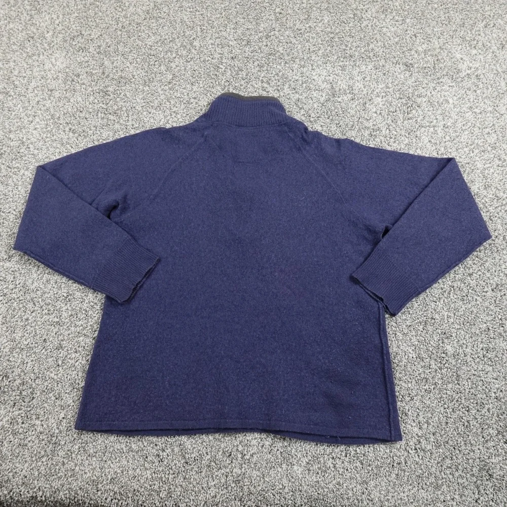 North Face Sweater Mens L Blue‎ Wool Blend Pullover 1/4 Zip Sweatshirt Outdoor